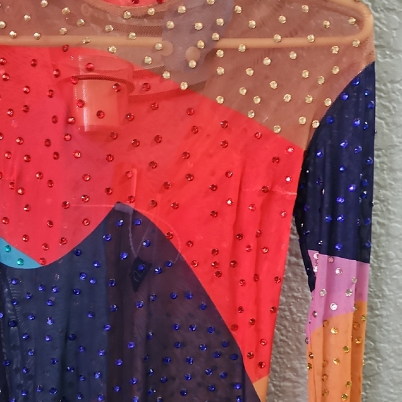 Vibrant Multicolor Long Sleeve Dress - Picture 8 of 8